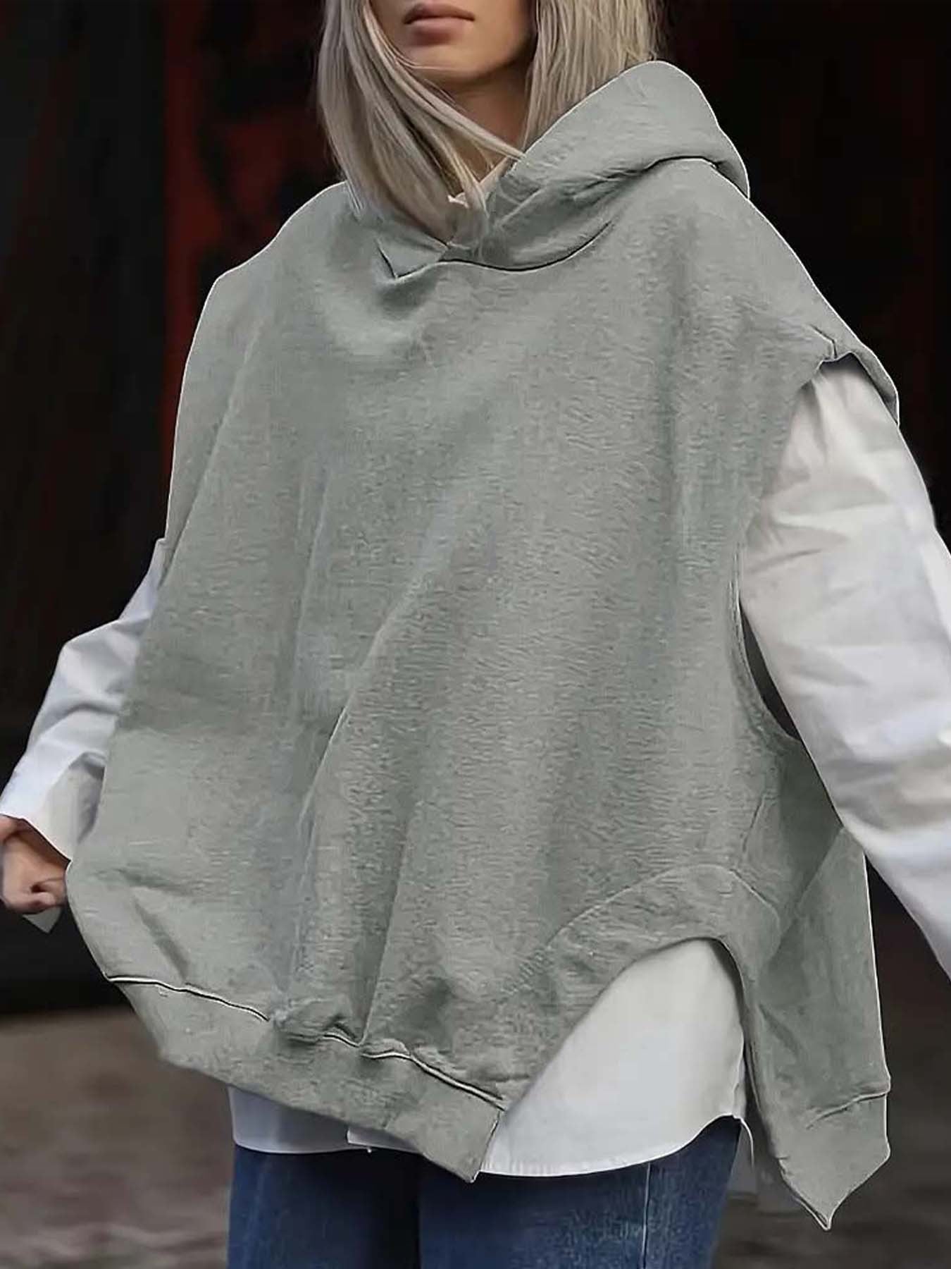 Sweat Sans Manches à Capuche – Coupe Loose