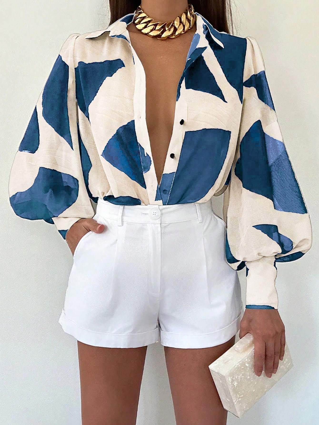 Chemise à Manches Longues Imprimée