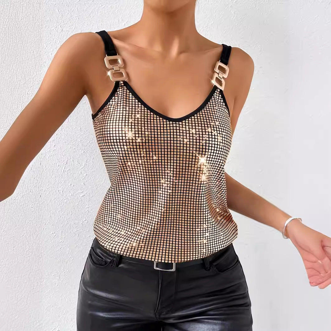Top Débardeur Chaîne à Sequins