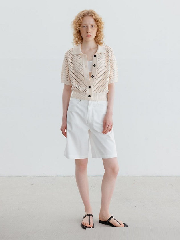 Cardigan Ajusté avec Détails Contrastés