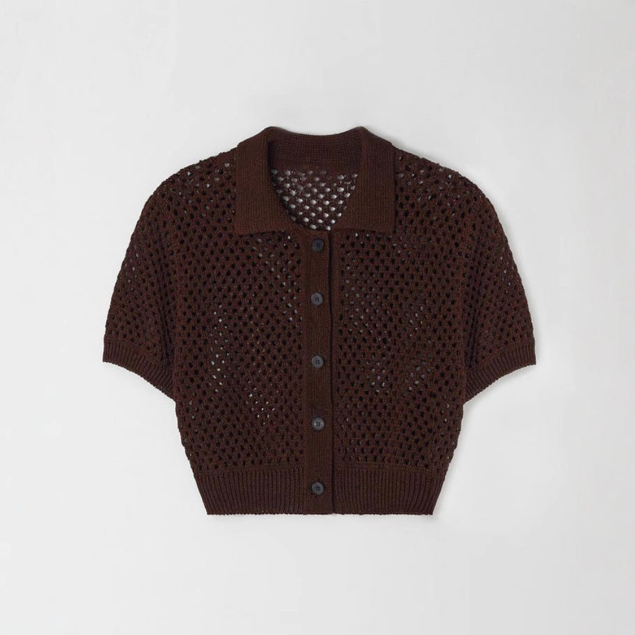 Cardigan Ajusté avec Détails Contrastés