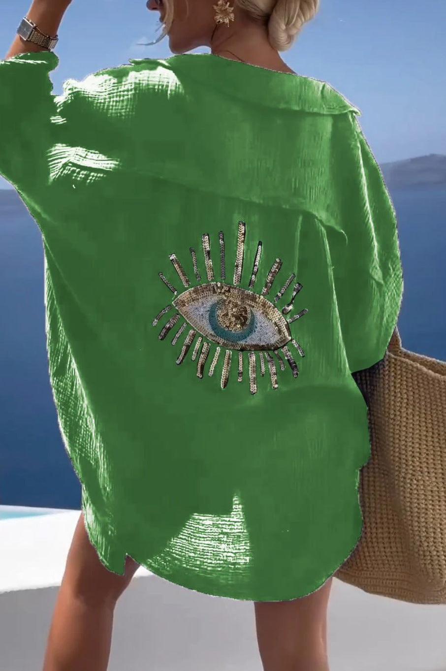 Chemise Décontractée en Coton et Lin à Manches Longues avec Col Revers