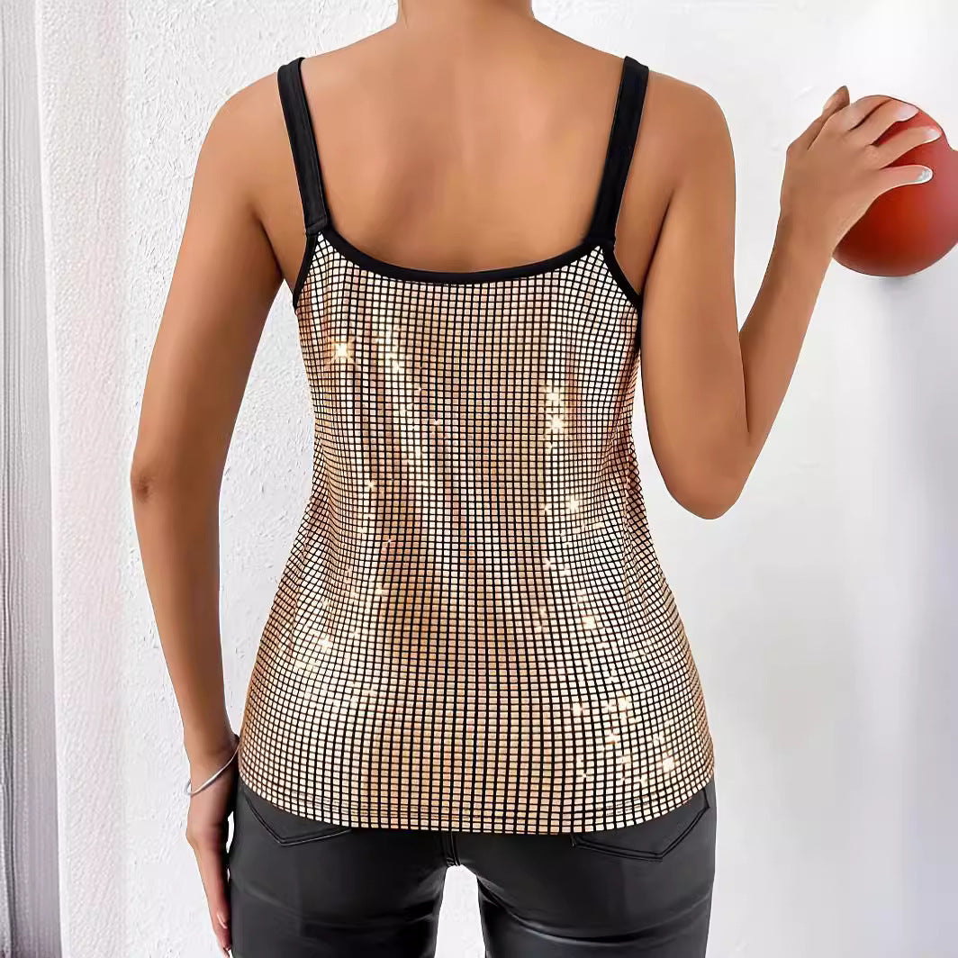 Top Débardeur Chaîne à Sequins