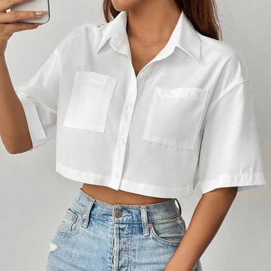 Blouse Crop top, courte et Manches Chauve-souris