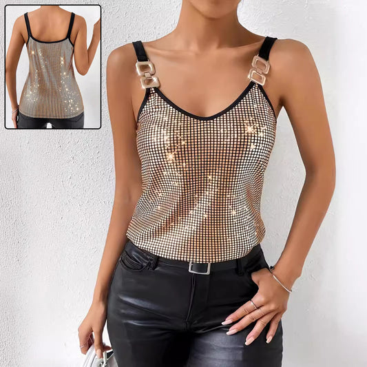 Top Débardeur Chaîne à Sequins