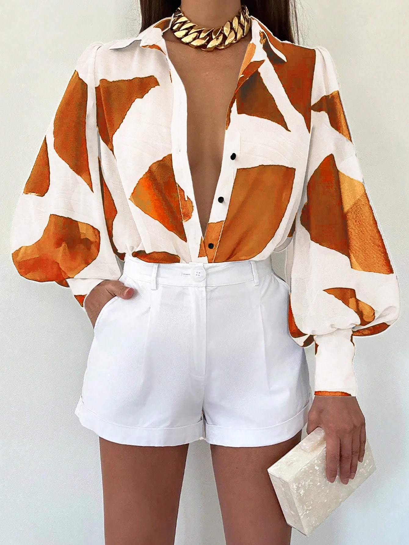 Chemise à Manches Longues Imprimée