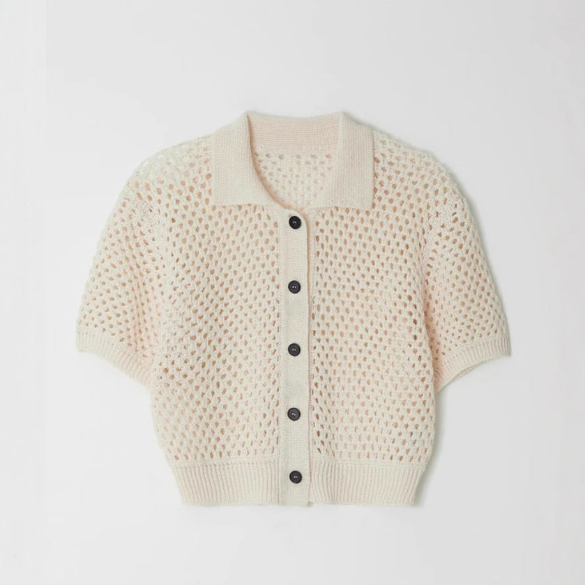 Cardigan Ajusté avec Détails Contrastés