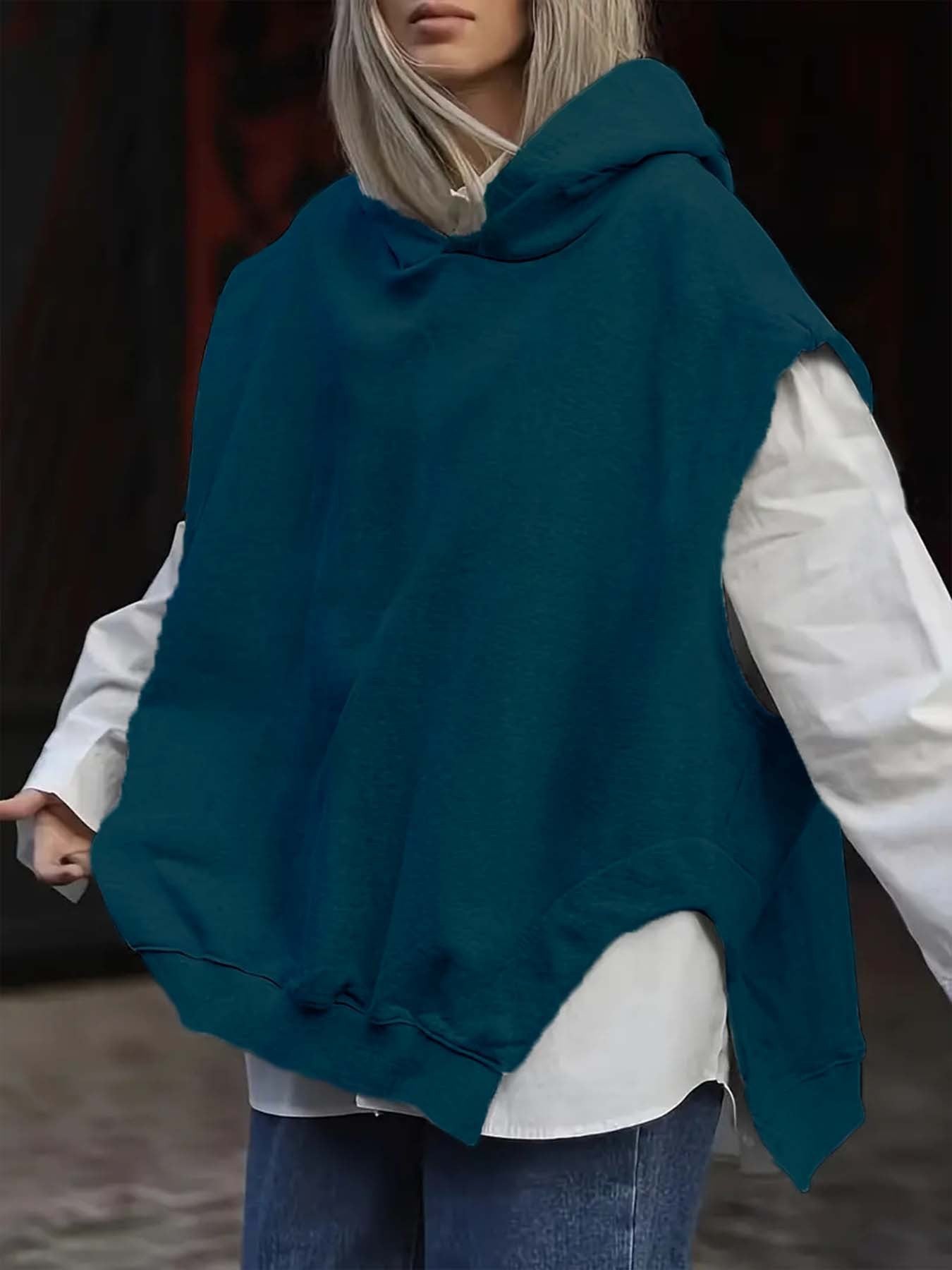 Sweat Sans Manches à Capuche – Coupe Loose