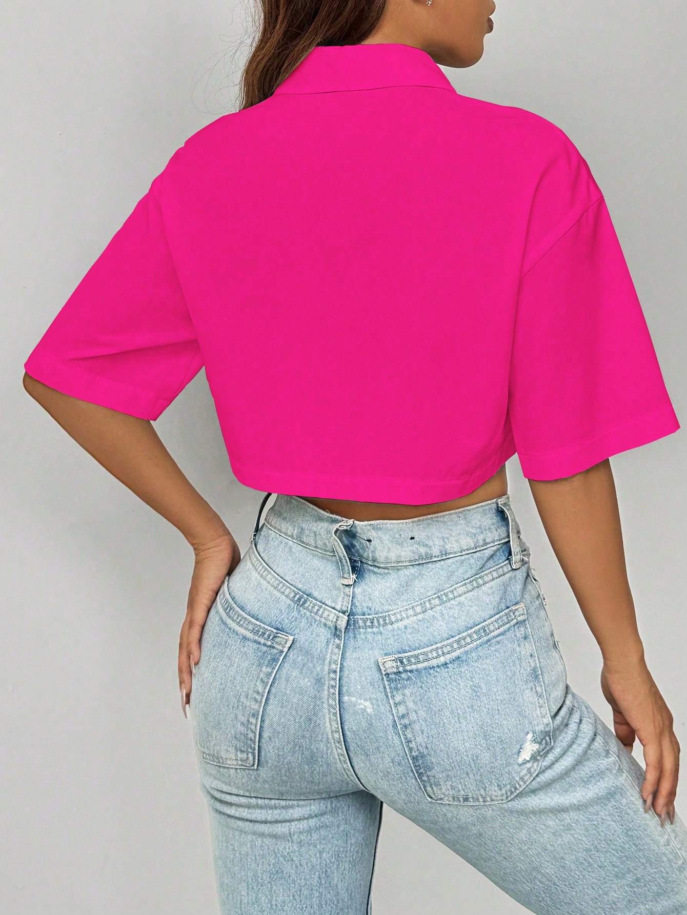 Blouse Crop top, courte et Manches Chauve-souris
