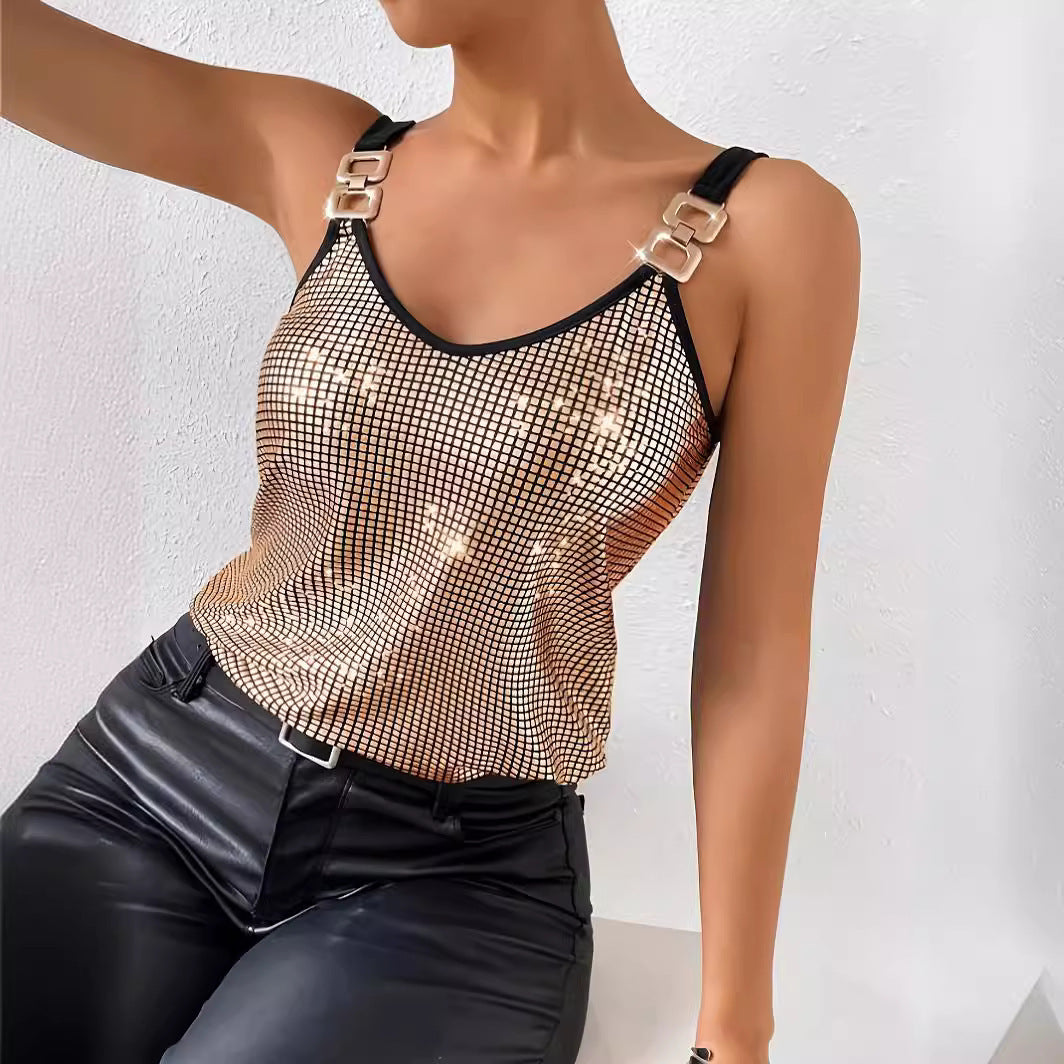 Top Débardeur Chaîne à Sequins