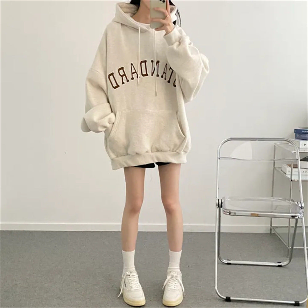 Sweat Oversize en Coton à Motif Lettrage