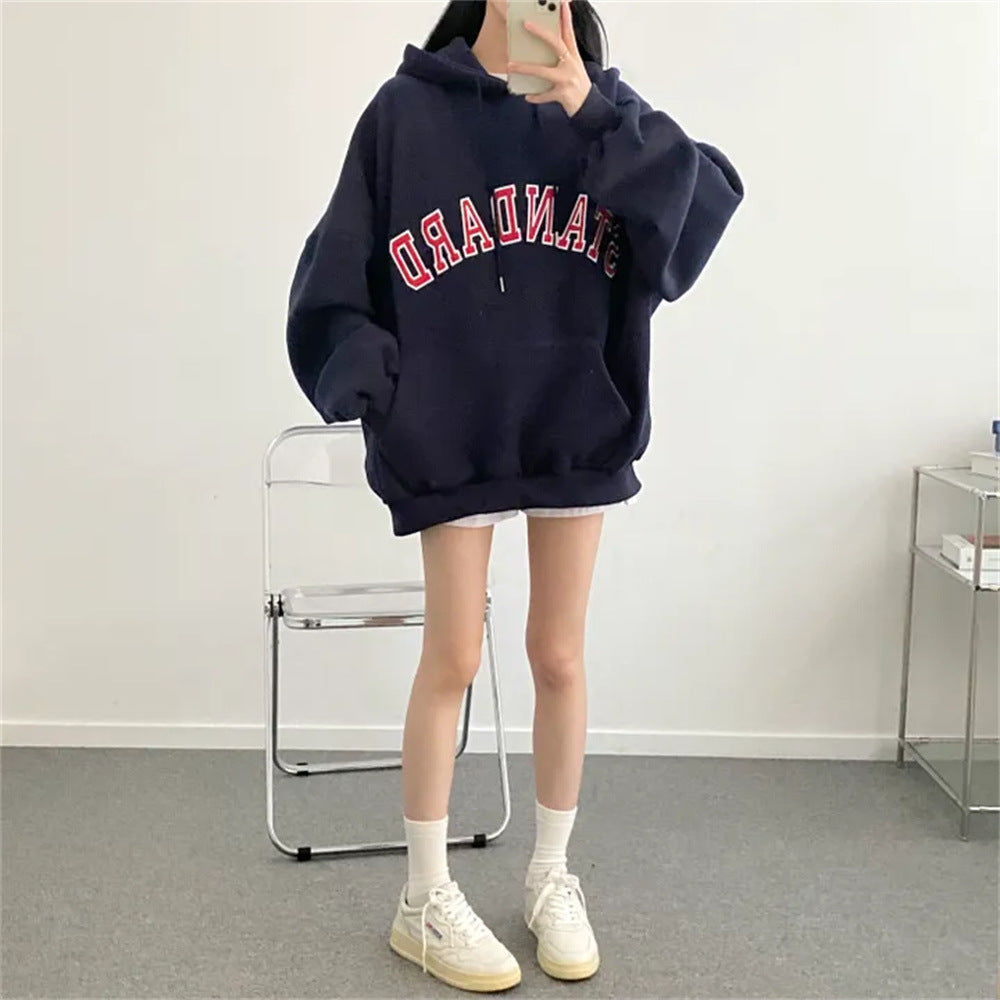 Sweat Oversize en Coton à Motif Lettrage