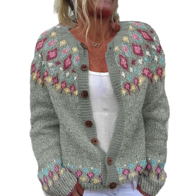 Cardigan Oversize à Motifs Géométriques