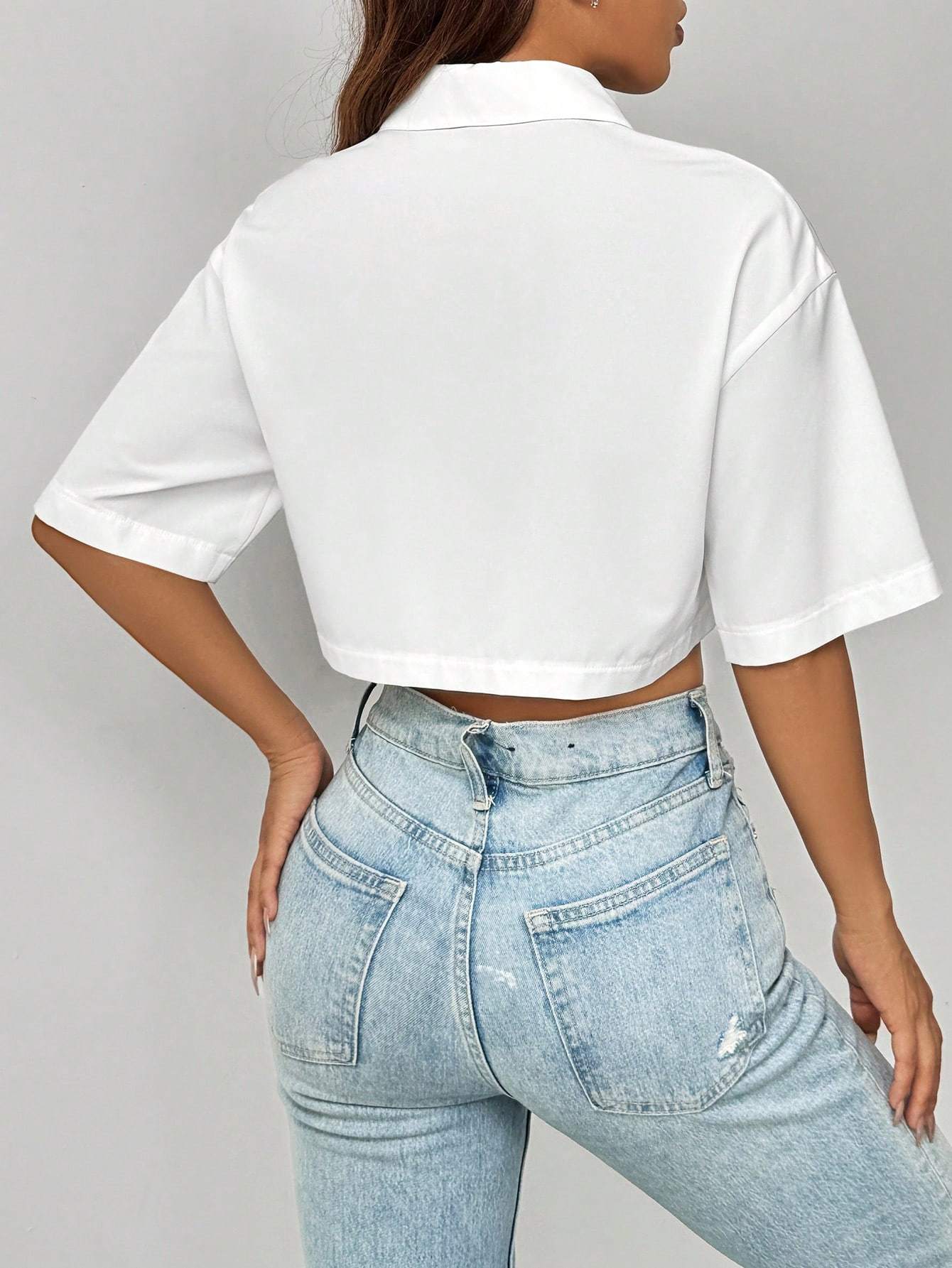 Blouse Crop top, courte et Manches Chauve-souris