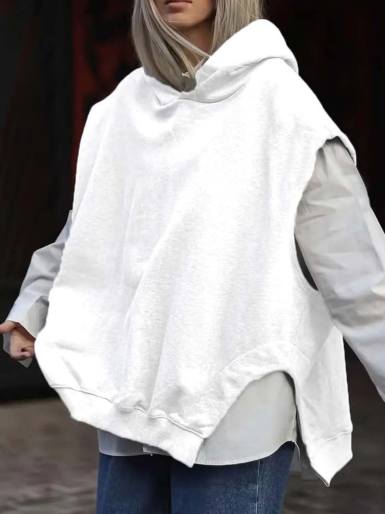 Sweat Sans Manches à Capuche – Coupe Loose