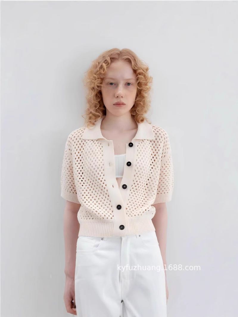 Cardigan Ajusté avec Détails Contrastés